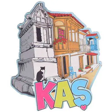 Kas Themed Wooden Customised 2D Souvenir Fridge Magnet - 6