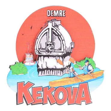 Toptan Kekova Temalı 3D Resimli Ahşap Magnet - 3