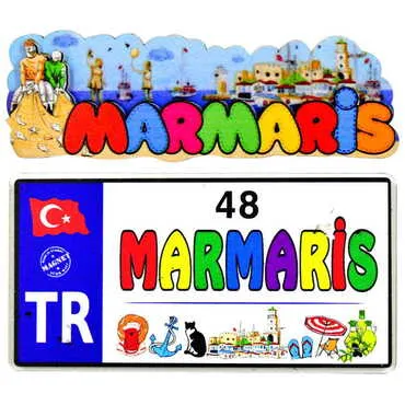 Marmaris Themed Wooden Customised 2D Souvenir Fridge Magnet - 3