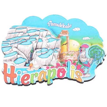 Toptan Pamukkale Temalı 3D Resimli Ahşap Magnet - 4