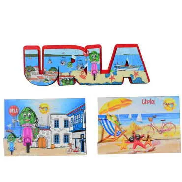 Urla Themed Wooden Customised 2D Souvenir Fridge Magnet - 2