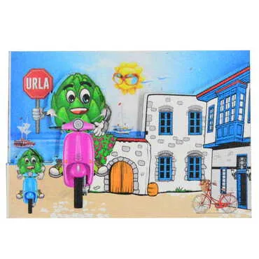 Urla Themed Wooden Customised 2D Souvenir Fridge Magnet - 5