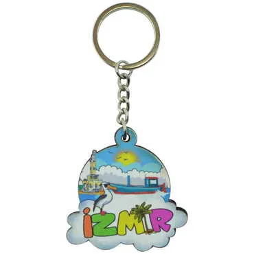 Izmir Themed Wooden Customised Souvenir Keychain - 3