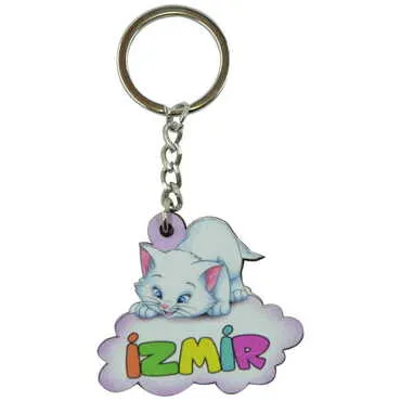Izmir Themed Wooden Customised Souvenir Keychain - 4