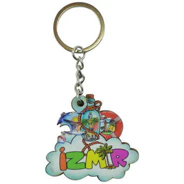 Izmir Themed Wooden Customised Souvenir Keychain - 9