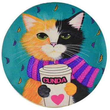 Cunda Themed Wooden Custom Printed Souvenir Coaster 100 mm - 4