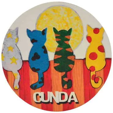 Cunda Themed Wooden Custom Printed Souvenir Coaster 100 mm - 9
