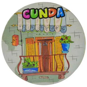 Cunda Themed Wooden Custom Printed Souvenir Coaster 100 mm - 10
