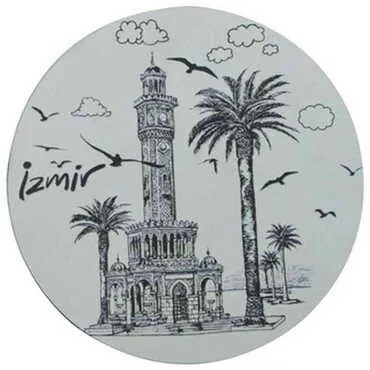Izmir Themed Wooden Custom Printed Souvenir Coaster 100 mm - 4
