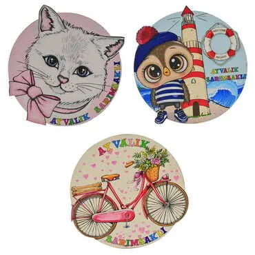 Sarimsakli Themed Wooden Custom Printed Souvenir Coaster 100 mm - 3