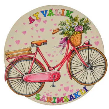 Sarimsakli Themed Wooden Custom Printed Souvenir Coaster 100 mm - 4