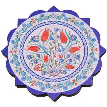 Tile Pattern Themed Wooden Customised Souvenir Coaster Set of 2 pcs 90 mm - 4