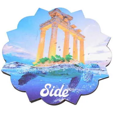 Side Themed Wooden Customised Souvenir Coaster Set of 2 pcs 90 mm - 3