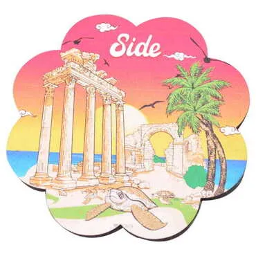 Side Themed Wooden Customised Souvenir Coaster Set of 2 pcs 90 mm - 7