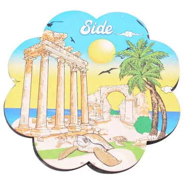 Side Themed Wooden Customised Souvenir Coaster Set of 2 pcs 90 mm - 9