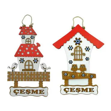 Toptan Çeşme Temalı Ahşap Duvar Süsü 25 cm - 2
