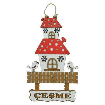 Toptan Çeşme Temalı Ahşap Duvar Süsü 25 cm - 4