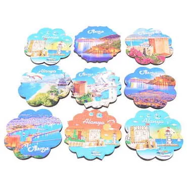 Alanya Themed Wooden Customised Souvenir Coaster 90mm - 2