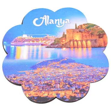 Alanya Themed Wooden Customised Souvenir Coaster 90mm - 8