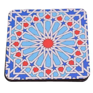 Tile Pattern Themed Wooden Customised Souvenir Coaster 90mm - 3