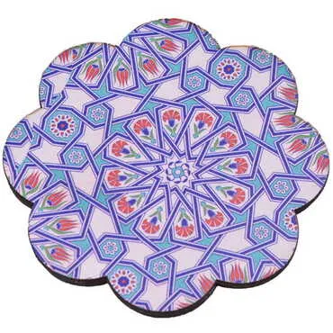 Tile Pattern Themed Wooden Customised Souvenir Coaster 90mm - 5