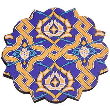 Tile Pattern Themed Wooden Customised Souvenir Coaster 90mm - 6