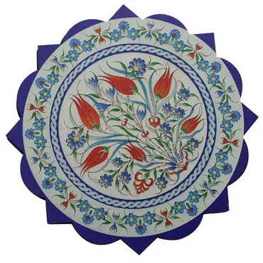 Tile Pattern Themed Wooden Customised Souvenir Coaster 90mm - 10