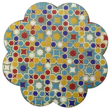 Tile Pattern Themed Wooden Customised Souvenir Coaster 90mm - 11