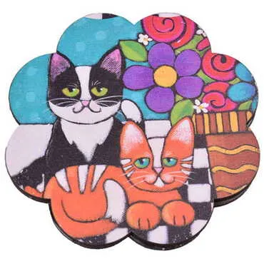 Cat Themed Wooden Customised Souvenir Coaster 90mm - 3