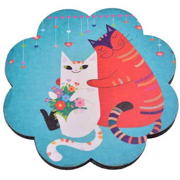 Cat Themed Wooden Customised Souvenir Coaster 90mm - 4