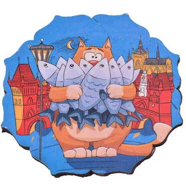 Cat Themed Wooden Customised Souvenir Coaster 90mm - 6