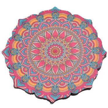 Mandala Themed Wooden Customised Souvenir Coaster 90mm - 7