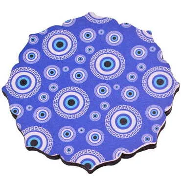 Evil Eye Themed Wooden Customised Souvenir Coaster 90mm - 7