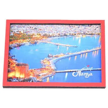 Alanya Themed Wooden Cute Animals Souvenşr Fridge Magnet Serie C 90x120 mm - 4