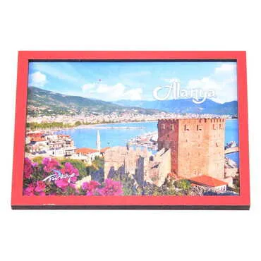 Alanya Themed Wooden Cute Animals Souvenşr Fridge Magnet Serie C 90x120 mm - 6
