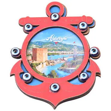 Alanya Themed Wooden Cute Animals Souvenşr Fridge Magnet Serie C 90x120 mm - 22