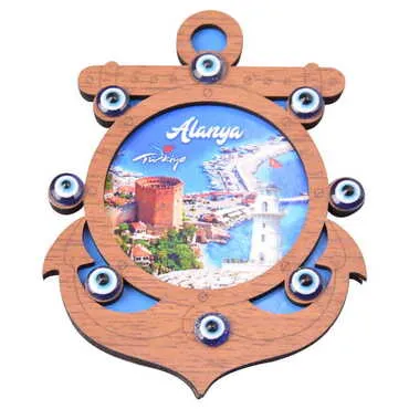 Alanya Themed Wooden Cute Animals Souvenşr Fridge Magnet Serie C 90x120 mm - 24