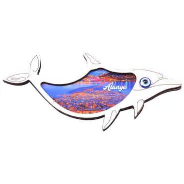 Alanya Themed Wooden Cute Animals Souvenşr Fridge Magnet Serie C 90x120 mm - 28