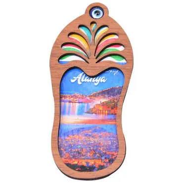 Alanya Themed Wooden Cute Animals Souvenşr Fridge Magnet Serie C 90x120 mm - 33
