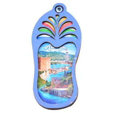 Alanya Themed Wooden Cute Animals Souvenşr Fridge Magnet Serie C 90x120 mm - 34