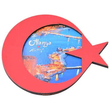 Alanya Themed Wooden Cute Animals Souvenşr Fridge Magnet Serie C 90x120 mm - 52