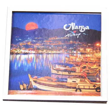 Alanya Themed Wooden Cute Animals Souvenşr Fridge Magnet Serie C 90x120 mm - 65