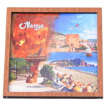 Alanya Themed Wooden Cute Animals Souvenşr Fridge Magnet Serie C 90x120 mm - 67