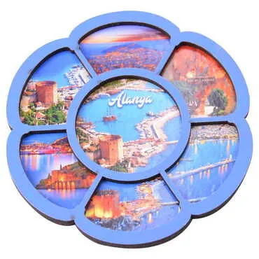 Alanya Themed Wooden Cute Animals Souvenşr Fridge Magnet Serie C 90x120 mm - 74