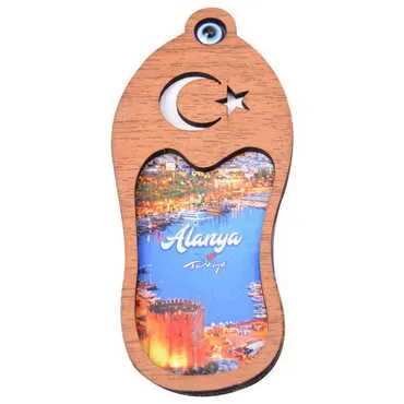 Alanya Themed Wooden Cute Animals Souvenşr Fridge Magnet Serie C 90x120 mm - 80