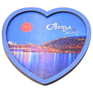 Alanya Themed Wooden Cute Animals Souvenşr Fridge Magnet Serie C 90x120 mm - 83