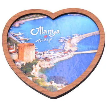 Alanya Themed Wooden Cute Animals Souvenşr Fridge Magnet Serie C 90x120 mm - 85