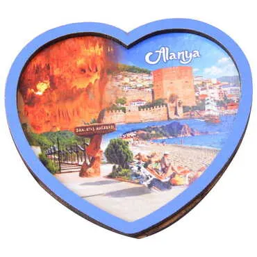 Alanya Themed Wooden Cute Animals Souvenşr Fridge Magnet Serie C 90x120 mm - 86