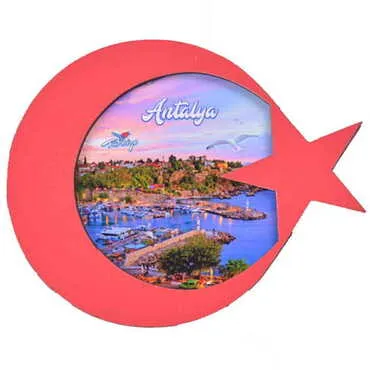 Toptan Antalya Temalı C Serisi Resimli Ahşap Magnet 90x120 mm - 18