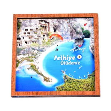 Fethiye Themed Wooden Cute Animals Souvenşr Fridge Magnet Serie C 90x120 mm - 3
